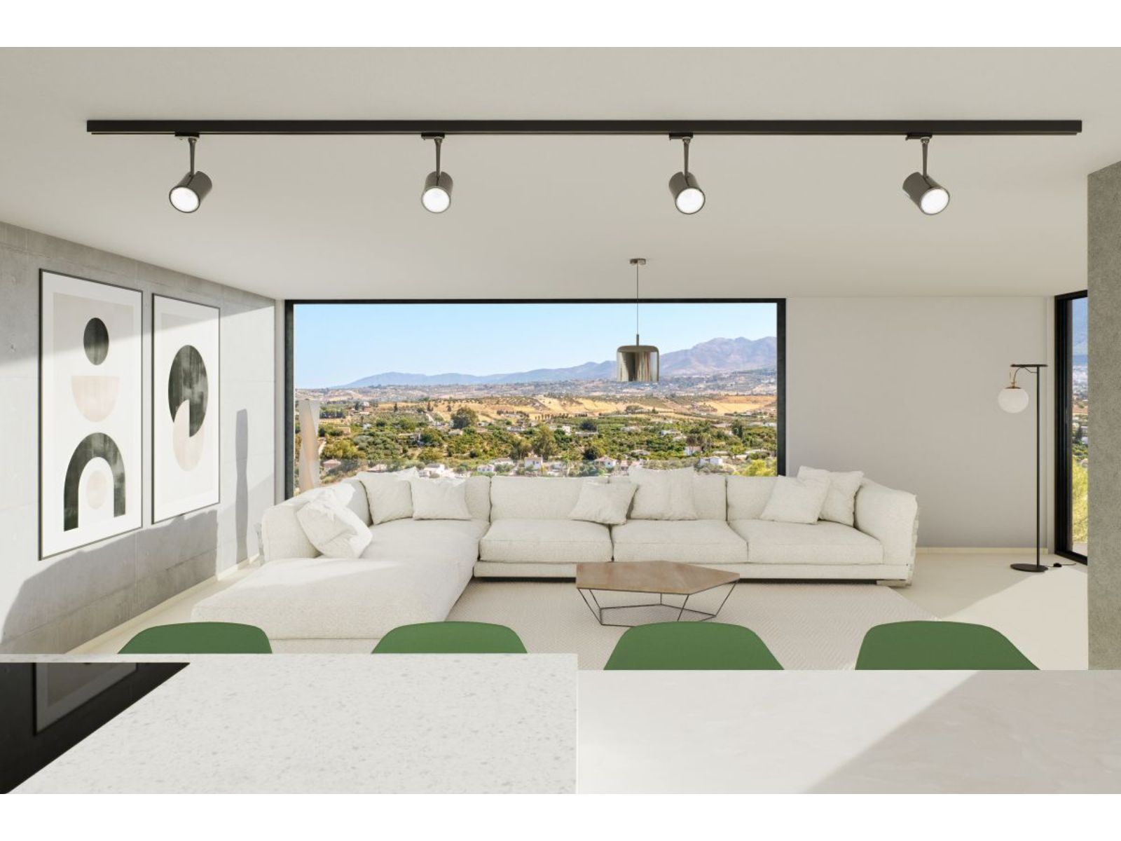 02 modern living room sunset view