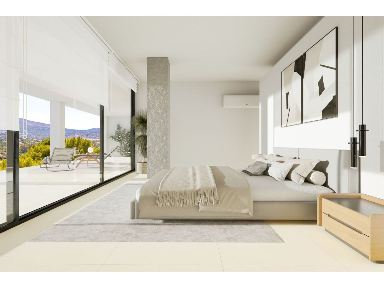 04 modern bedroom with mountain view